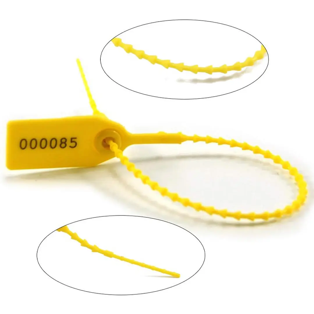 Sello Seguridad Plástico Amarillo 25cm Bolsa 100 Unidades 5
