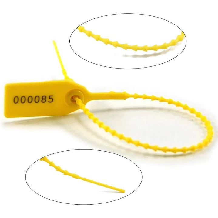 Sello Seguridad Plástico Amarillo 25cm Bolsa 100 Unidades 5