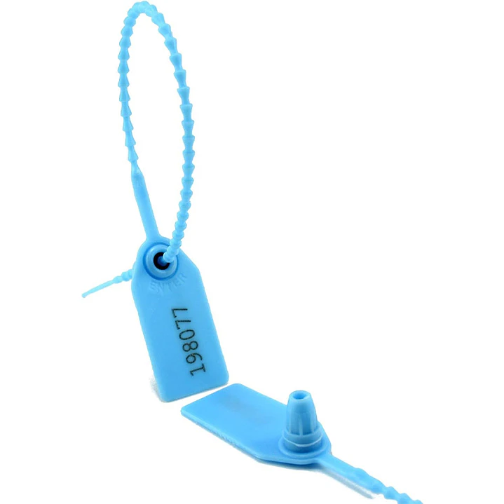 Sello Seguridad Plástico Azul 25cm Bolsa 100 Unidades 2