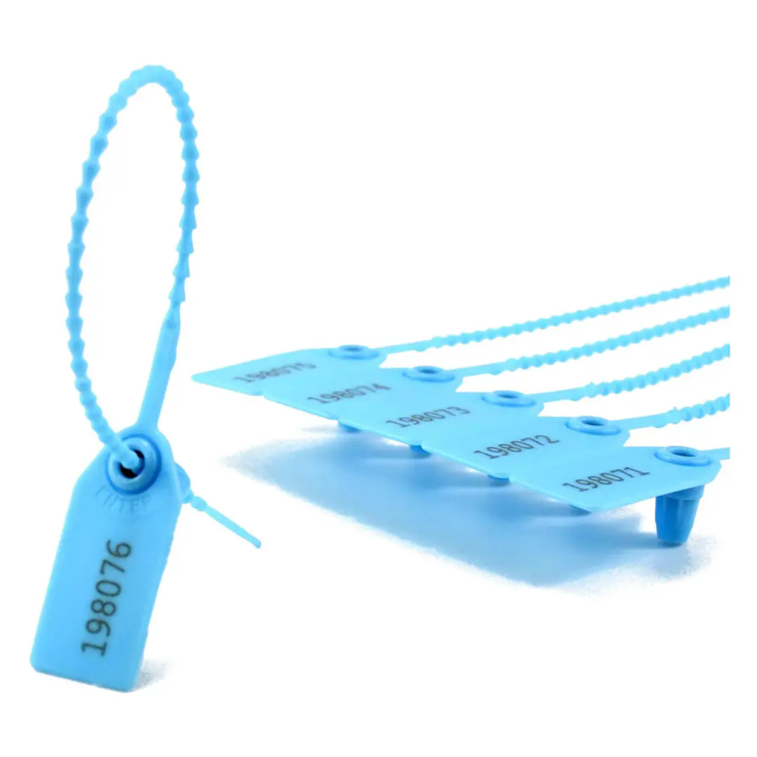 Sello Seguridad Plástico Azul 25cm Bolsa 100 Unidades 3