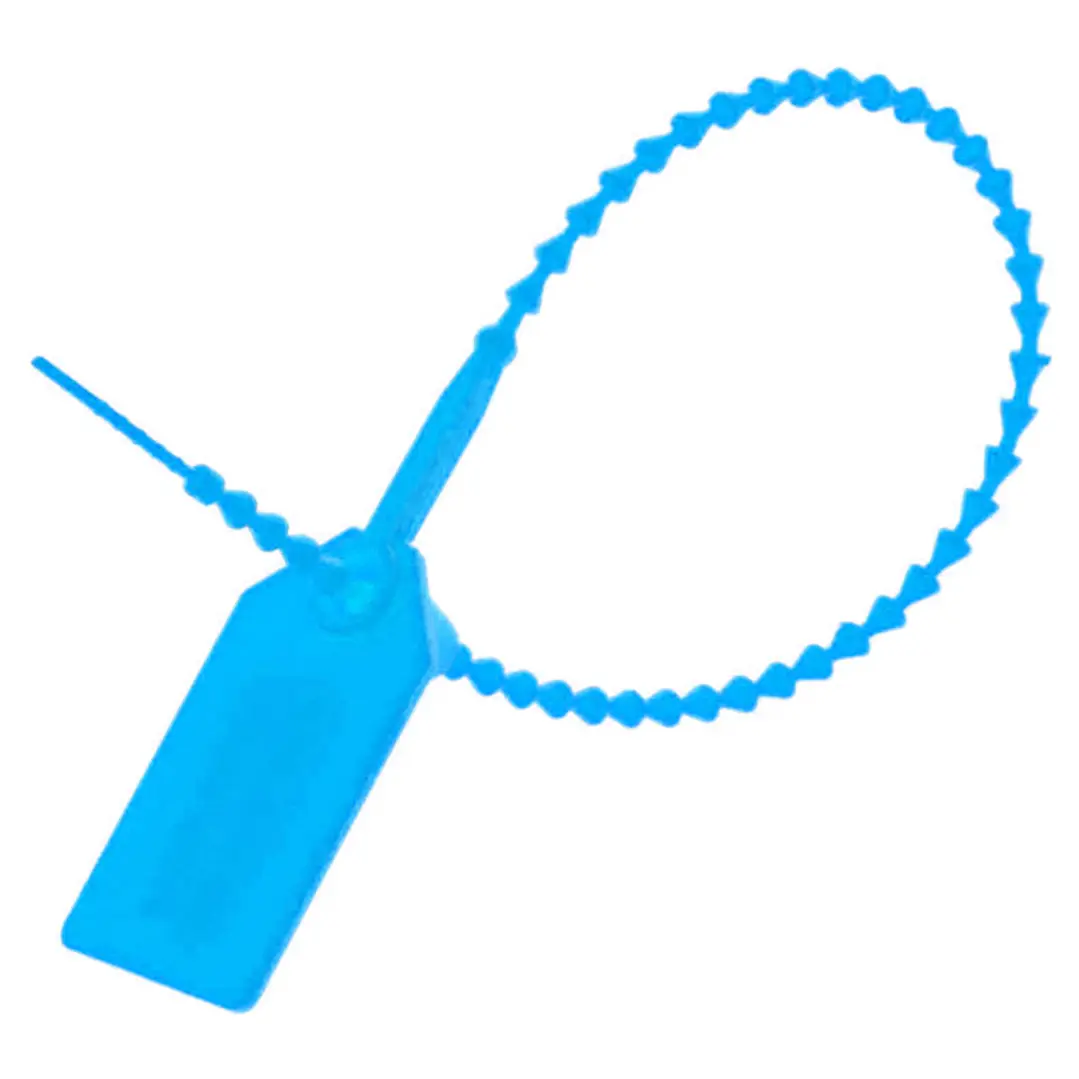 Sello Seguridad Plástico Azul 25cm Bolsa 100 Unidades 1