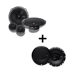 Componentes Rockford Fosgate R165-S + Parlantes Coaxiales R165X3 6.5″ | 80W / 40W RMS + 90W / 45W RMS