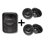 Combo DB Drive: Subwoofer Plano Amplificado OPS10 + 2 Pares Parlantes DB65 6.5” 1