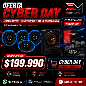Combo Recoil Audio 4 Parlantes RCX65 6.5” + Subwoofer Amplificado Plano RLS10 10” | 150W RMS Bajo Asiento