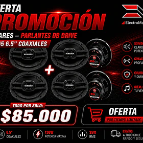 PROMO 2 PARES – Parlantes DB Drive DB65 6.5” Coaxiales