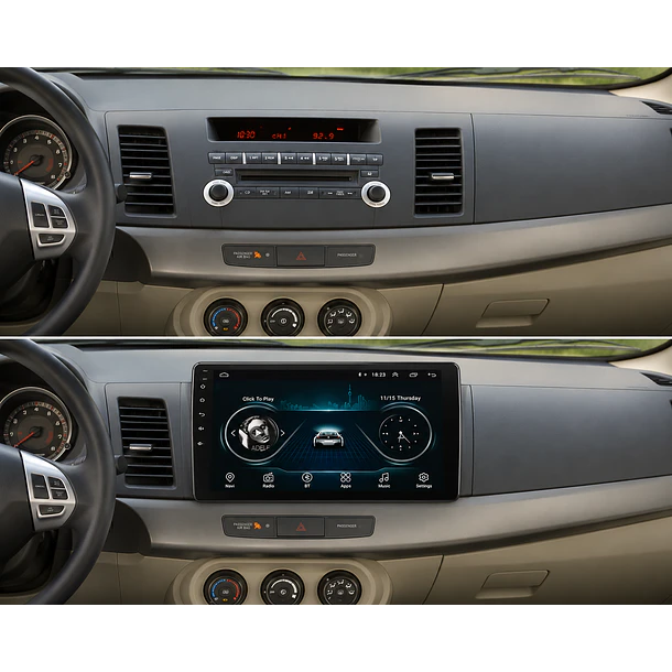 Adaptador de Radio 10.1” Mitsubishi Lancer 2008+ | Bisel  3
