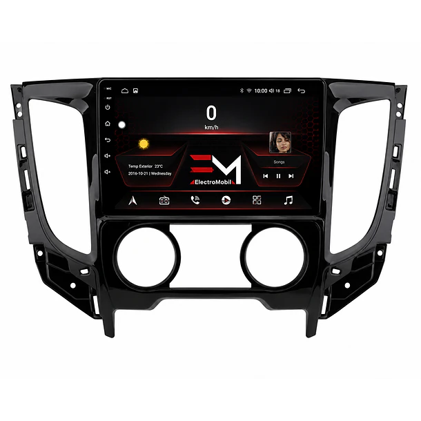 Adaptador de Radio 9” Mitsubishi L200 2015+ | Bisel NEGRO PIANO 2