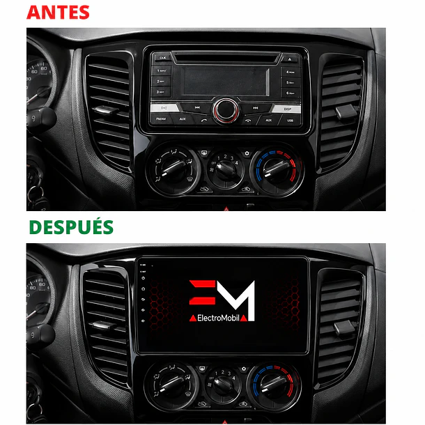 Adaptador de Radio 9” Mitsubishi L200 2015+ | Bisel NEGRO PIANO 3