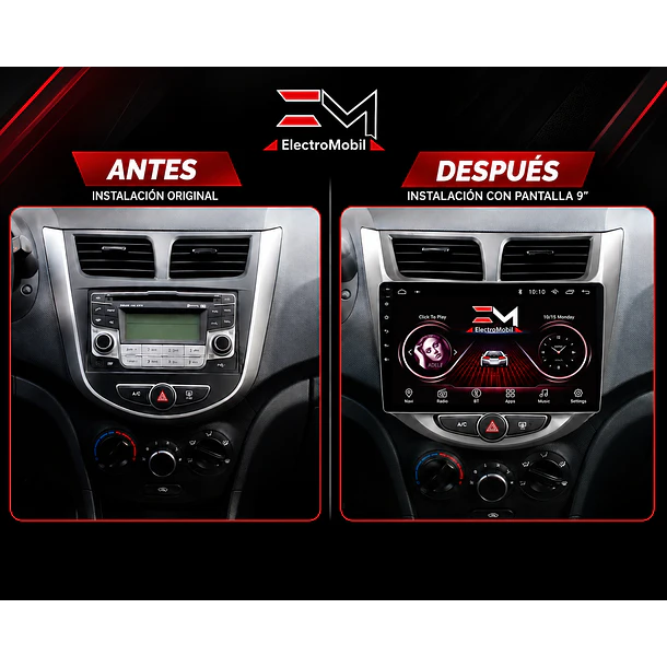 Adaptador de Radio 9” Hyundai Accent 2012-2017 | Bisel  3