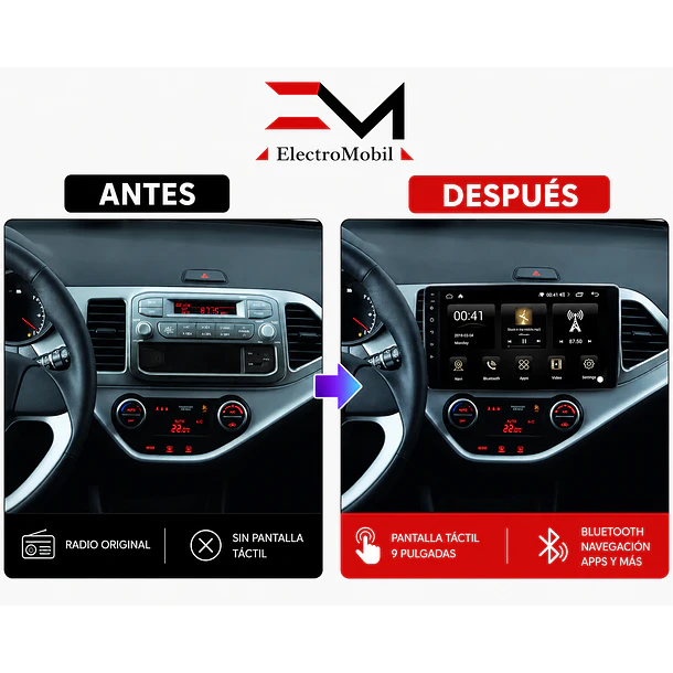 Adaptador de Radio 9” Kia Morning 2011-2016 | Bisel  2
