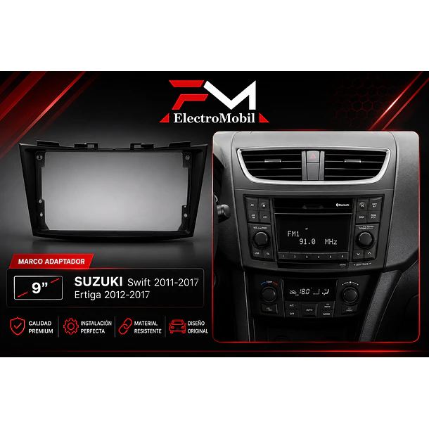 Adaptador de Radio 9” Suzuki Swift 2012+ | Bisel 2