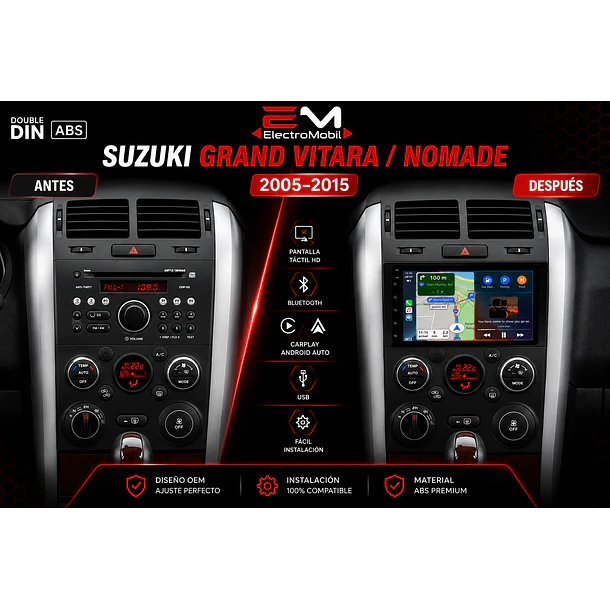 Adaptador de Radio 9” Suzuki Grand Vitara / Nomade 2005-2014 | Bisel 2