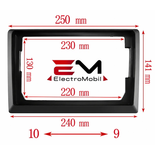 Adaptador de Radio Android 10.1” a 9” | Marco Reductor Universal 2