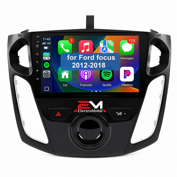 Bisel + Arnés para Radio 9” Ford Focus 2013-2015 | Adaptador 