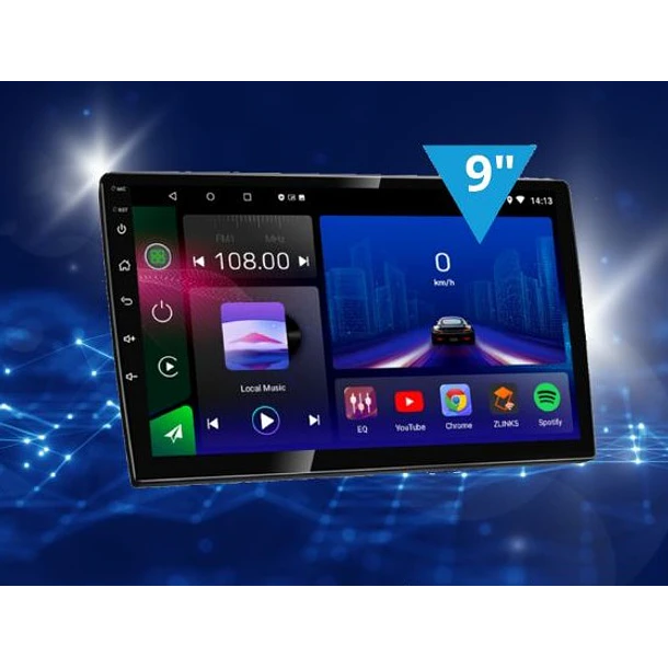 Radio Hawk HK-9002 9″ QLED Android | 4GB RAM + 64GB ROM | CarPlay + DSP 32 Bandas