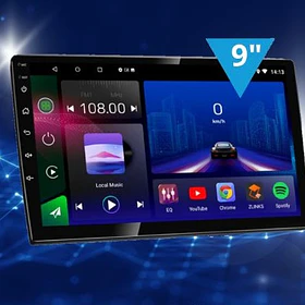 Radio Hawk HK-9002 9″ QLED Android | 4GB RAM + 64GB ROM | CarPlay + DSP 32 Bandas