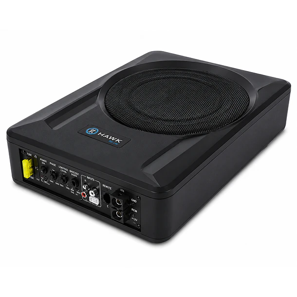 Subwoofer Plano Activo Hawk 10″ – 480W Máx. | Diseño Plano | Amplificador Integrado