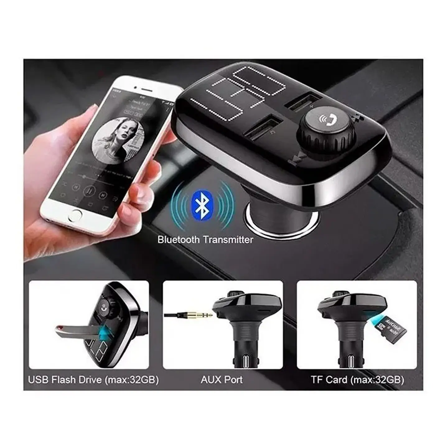 Transmisor Fm Bluetooth BT600 Manos Libres 2