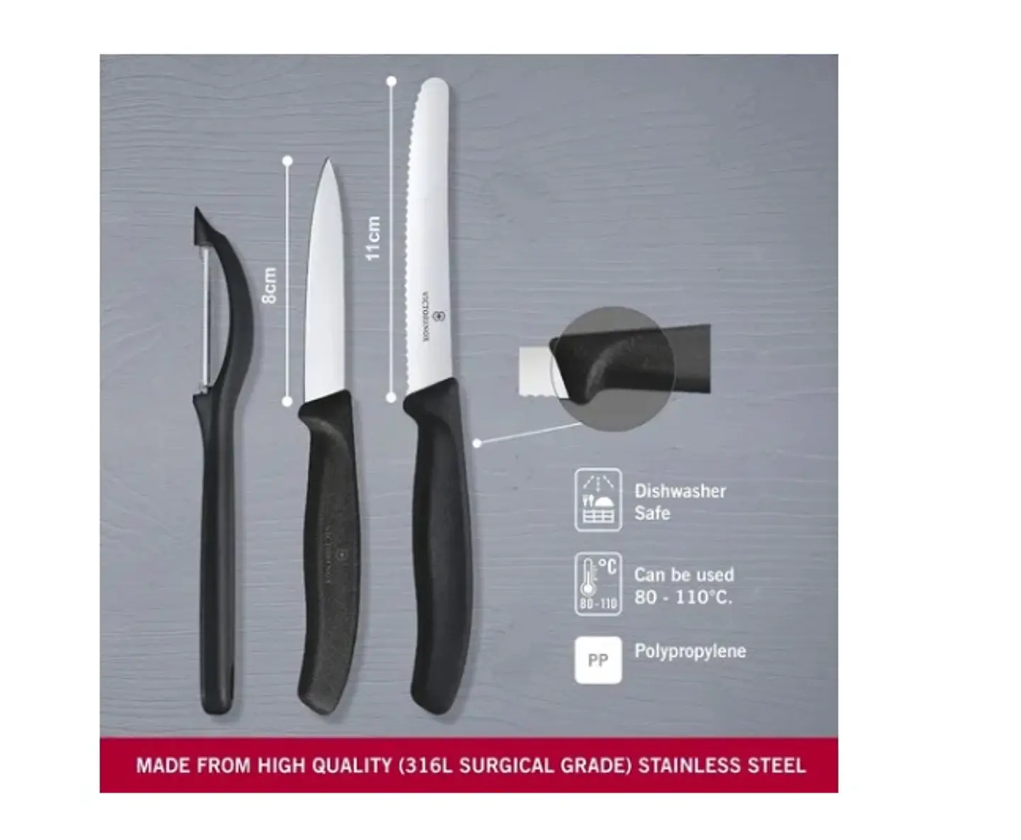 Cuchillos Victorinox Set 3 Piezas 6.7113.31 - Electromundo. 4