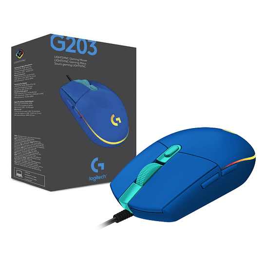 Mouse Gamer Logitech G203 Rgb Lightsync Azul - ElectroMundo