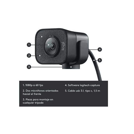 Webcam Logitech Streamcam Plus Usb-c Full Hd- Electromundo