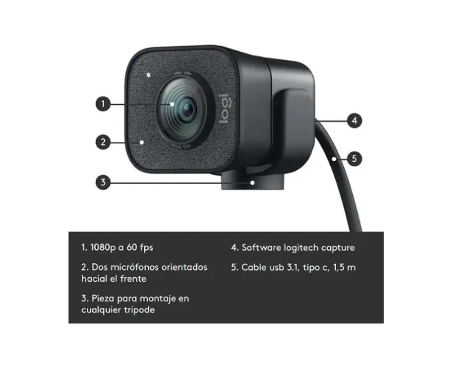 Webcam Logitech Streamcam Plus Usb-c Full Hd- Electromundo 4