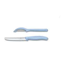 Set De Cuchillo Y Pelador Victorinox Celeste - Electromundo