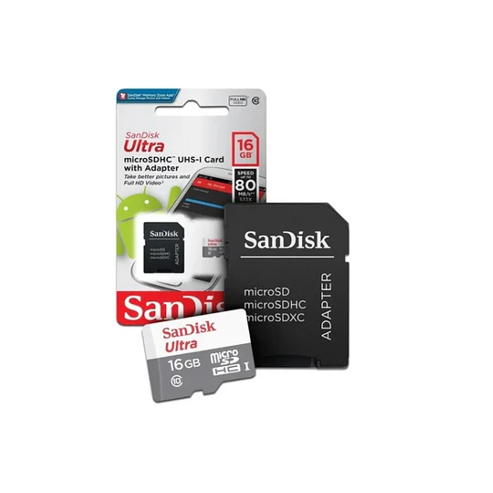  Tarjeta Memoria Micro Sd Sandisk 16gb 80mb/s Ultra Clase 10 - ElectroMundo.