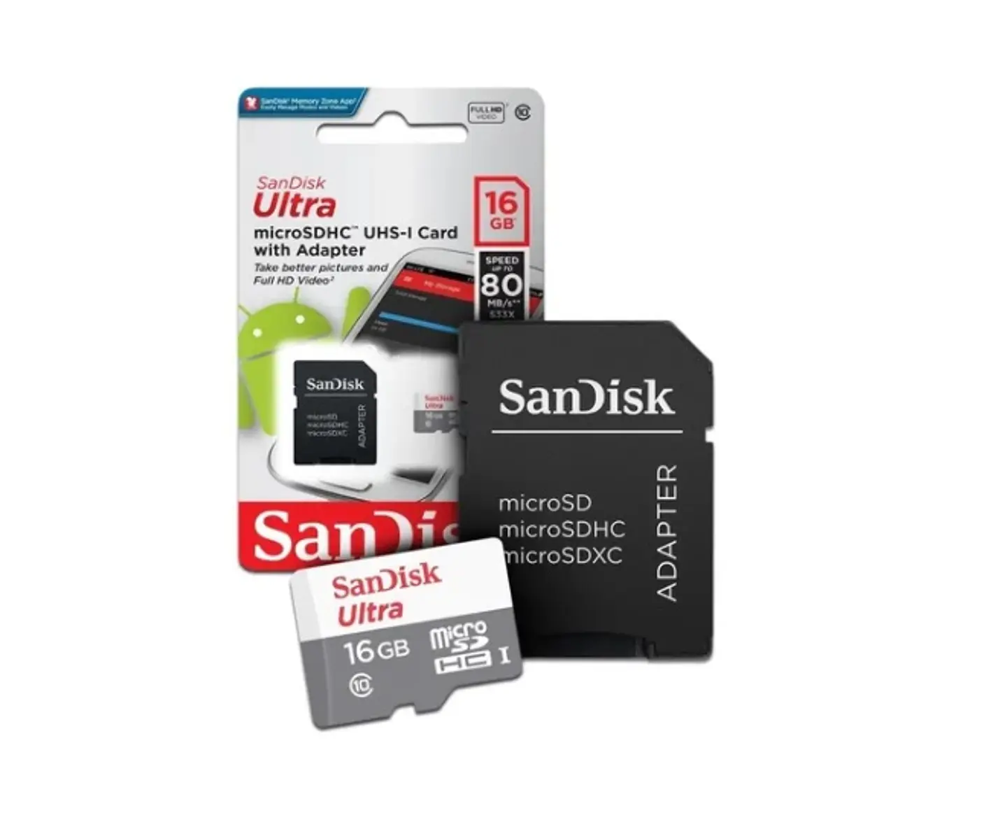  Tarjeta Memoria Micro Sd Sandisk 16gb 80mb/s Ultra Clase 10 - ElectroMundo. 1