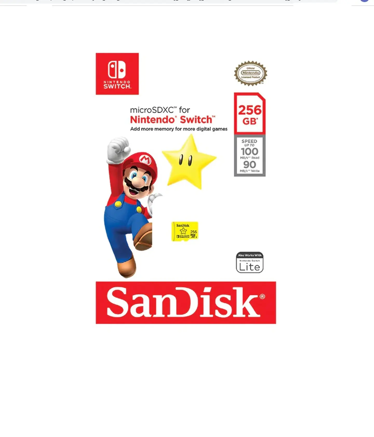 Tarjeta De Memoria Nintendo Switch  256GB  Sandisk - ElectroMundo. 1
