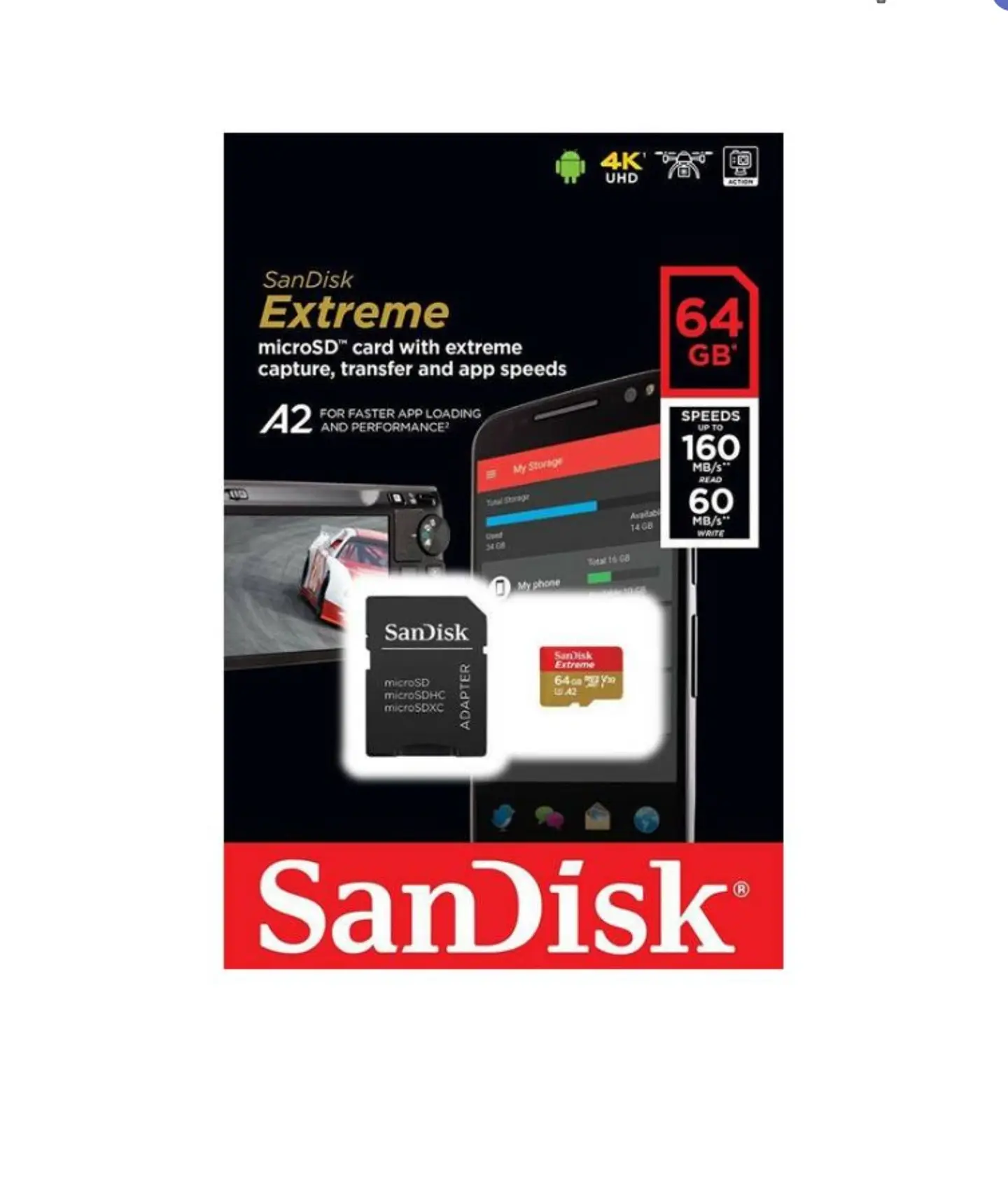 Tarjeta Micro Sd Extreme 64G con Adaptador - ElectroMundo. 1