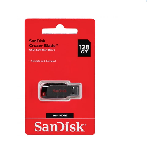 Pendrive SanDisk 128GB Cruzer Blade - ElectroMundo.