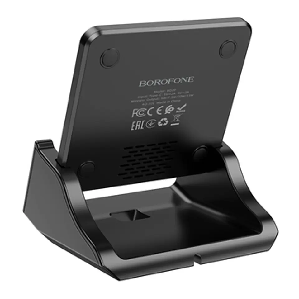 Cargador Borofone de induccion inalámbrico BQ20 con soporte 15W negro - ElectroMundo 4