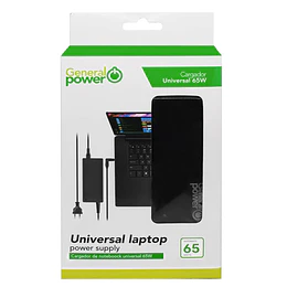 Cargador Universal Notebook 65W General Power Negro - ElectroMundo 