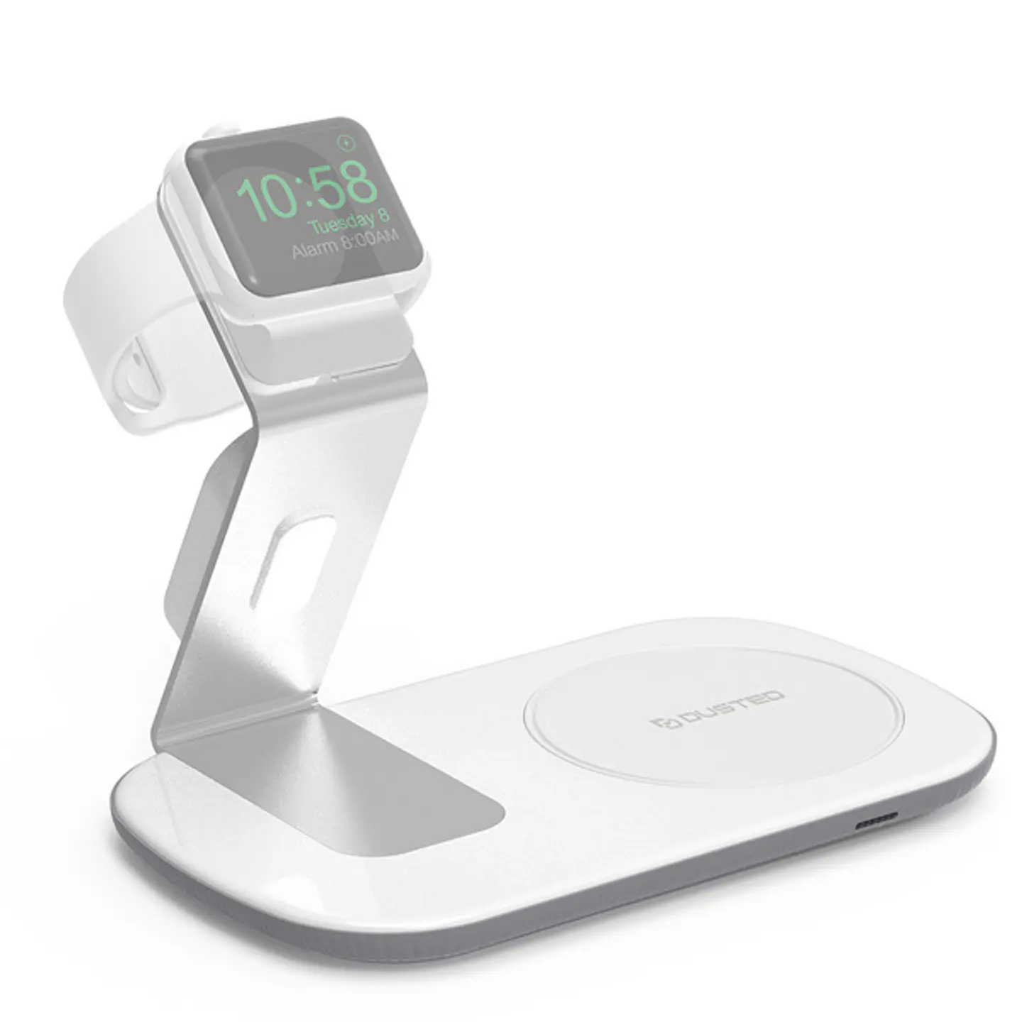 Base de carga inalámbrica Dual para iPhone y Apple Watch Dusted Metalica - ElectroMundo  1