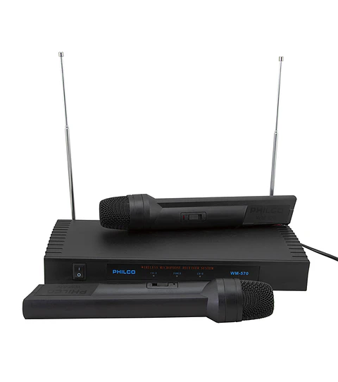 WM570 KIT MICROFONOS INALAMBRICOS VHF Negro - ElectroMundo 