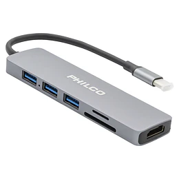 Adaptador 6 En 1 Tipo C A Hdmi+Usb 3.0 Philco 61284 - ElectroMundo.