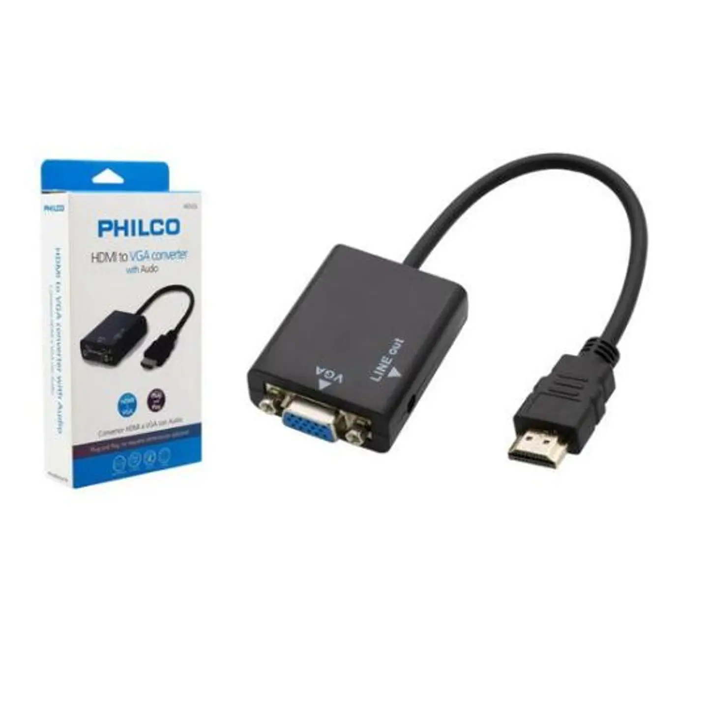 Convertidor de HDMI para VGA con Audio Marca Philco - ElectroMundo. 1