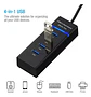 Adaptador HUB USB 3.0 4 Puertos Luz Indicadora HB30N - ElectroMundo  - Miniatura 2