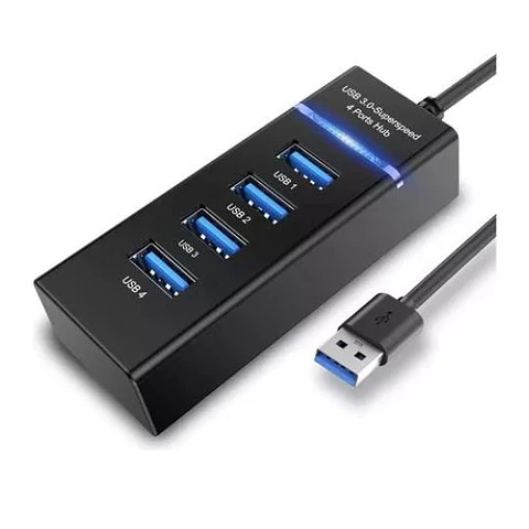 Adaptador HUB USB 3.0 4 Puertos Luz Indicadora HB30N - ElectroMundo 
