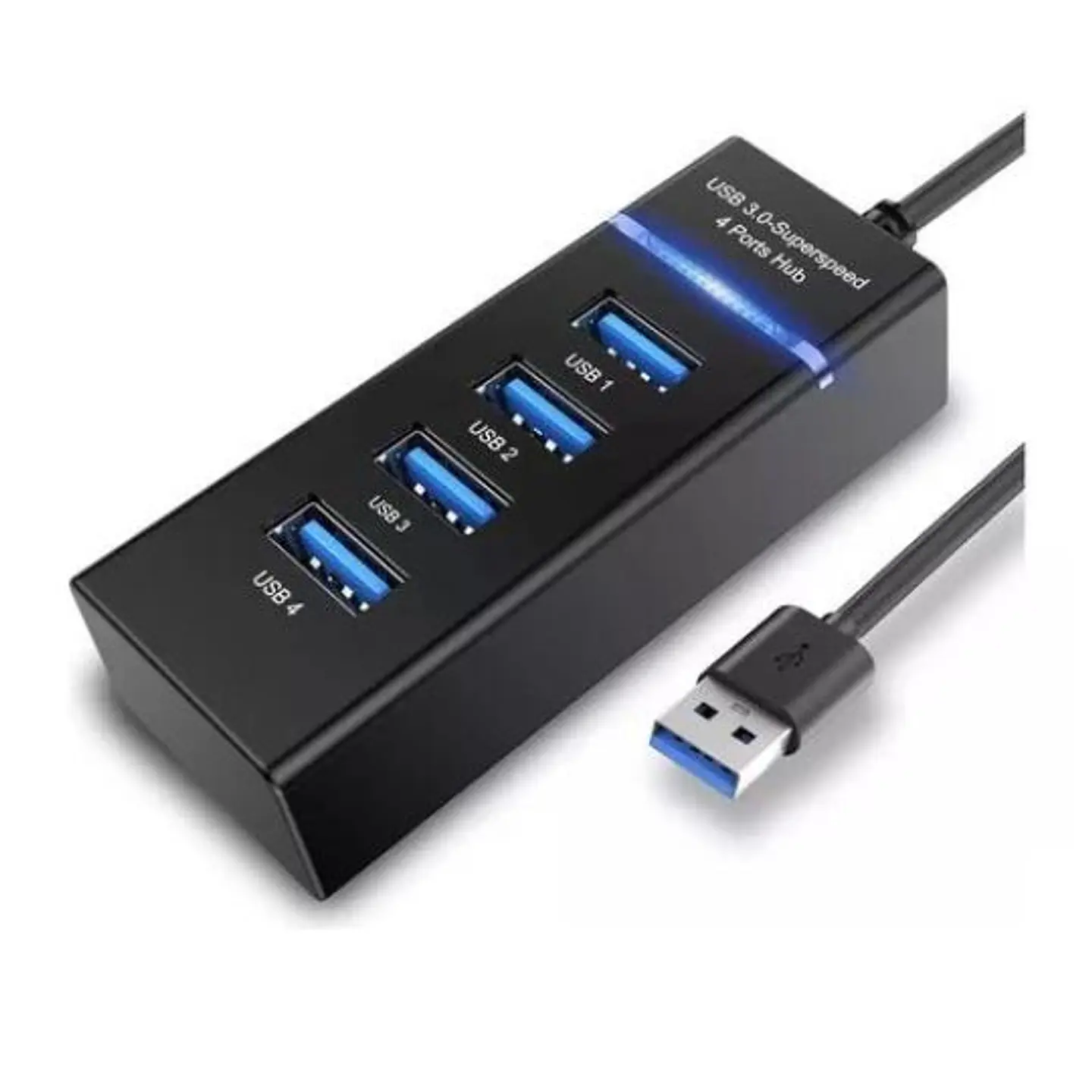 Adaptador HUB USB 3.0 4 Puertos Luz Indicadora HB30N - ElectroMundo  1