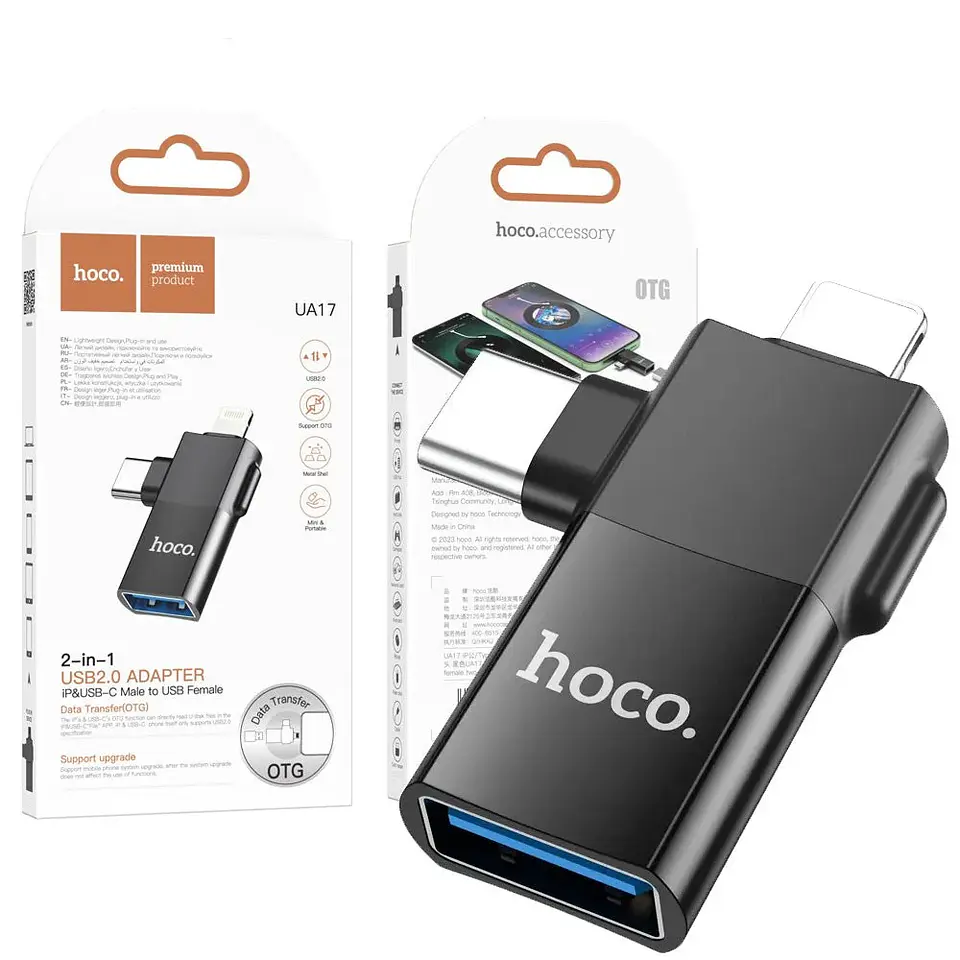 Adaptador Hembra USB a USB-C /Lightning Macho - ElectroMundo. 2