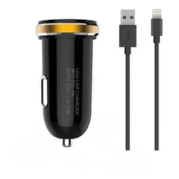 Cargador Auto 2 Usb 2.1amp + Cable Para iPhone - ElectroMundo.
