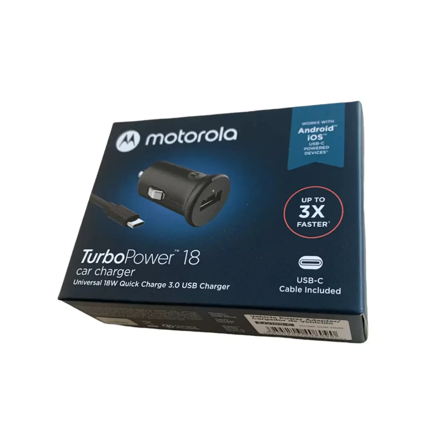 Cargador Auto 18W +  Cable tipo C Motorola - ElectroMundo. 3