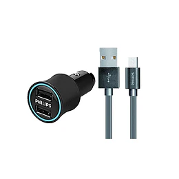 Cargador de Auto Doble3.1A Philips - ElectroMundo.