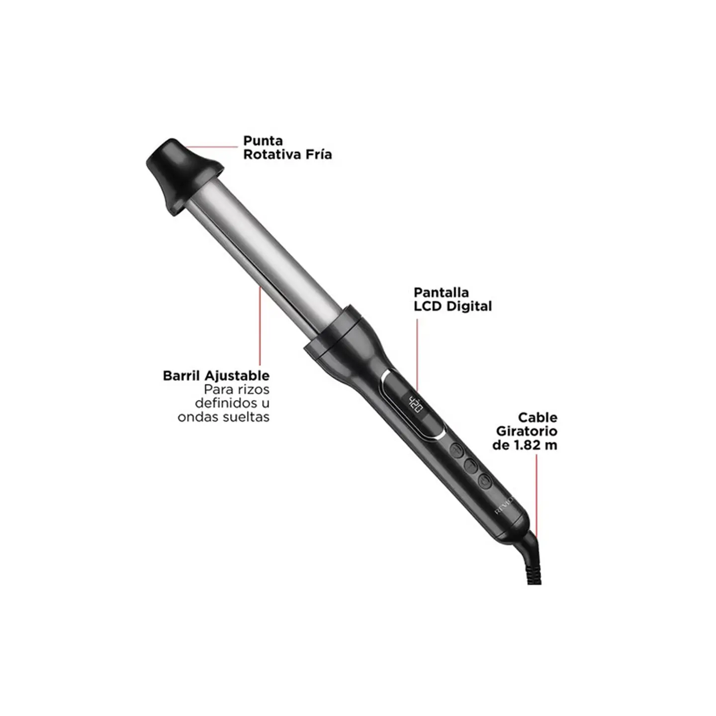 Rizadora De Pelo 2 En 1 Revlon Ajustable - ElectroMundo  2