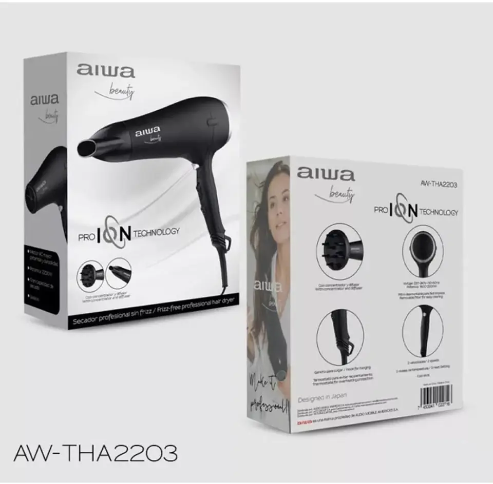 Secador de Pelo profesional AIWA Negro - Electromundo  3