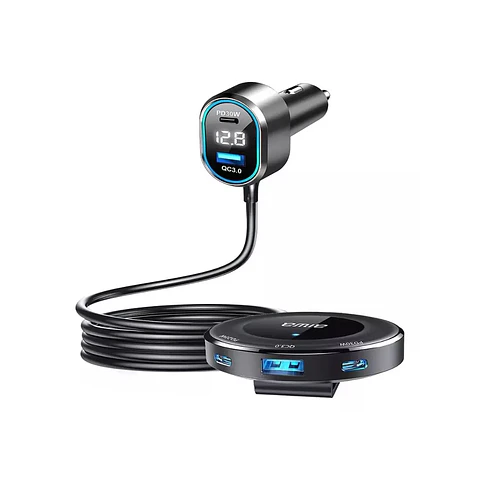 Cargador Aiwa Usb Rápido Auto Extensión Pasajeros Traseros - ElectroMundo.