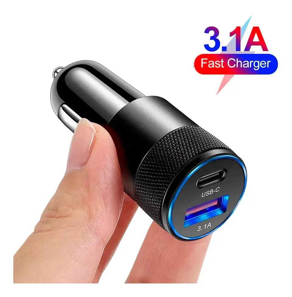 Cargador Para Auto Dual Usb + Tipo C 18w Audiolab - ElectroMundo. 3