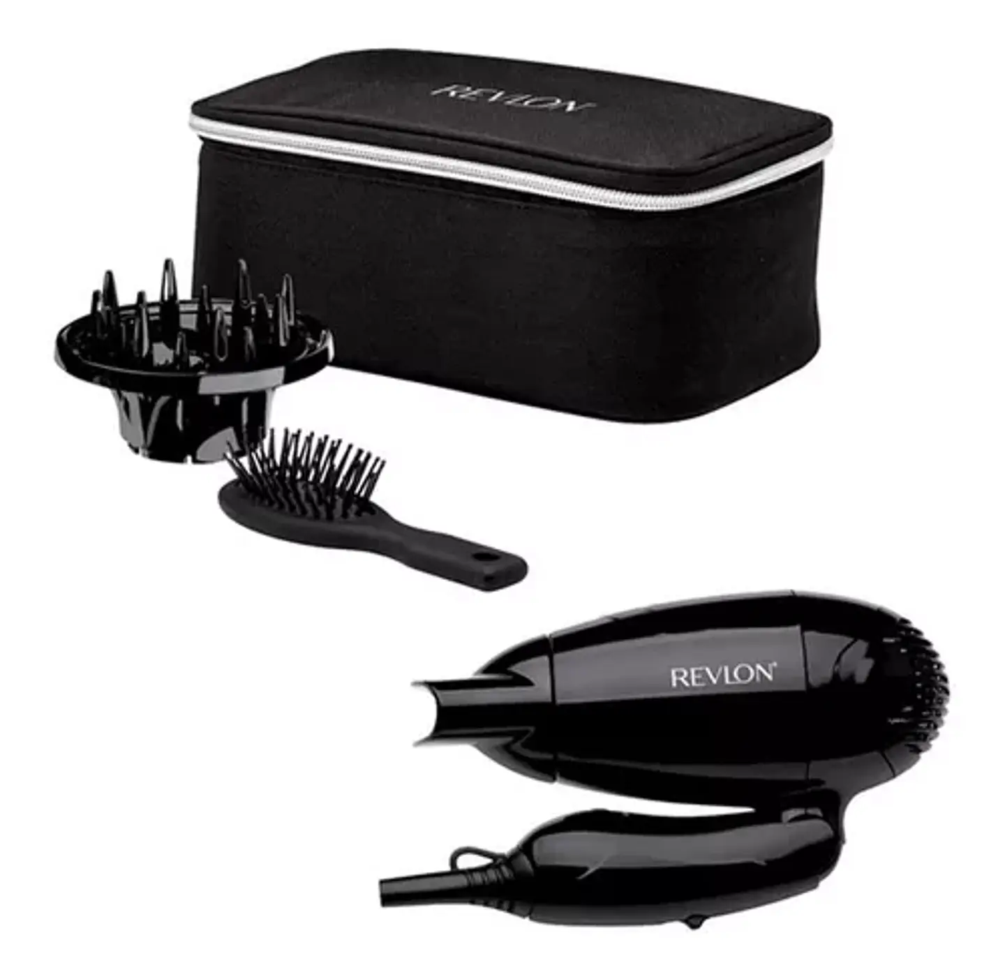 Kit Secador De Viaje Revlon + Difusor + Cepillo Y Estuche Negro - ElectroMundo 2